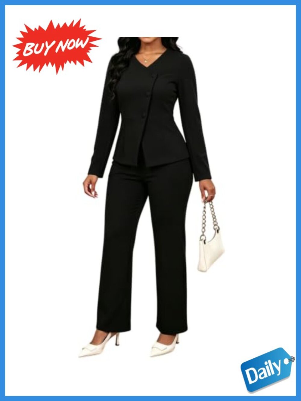 Aro Lora Women's 2 Piece Peplum Blazer Pantsuit Set Business Formal